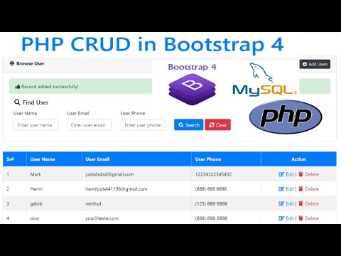 Mastering PHP CRUD with Bootstrap 4 course preview